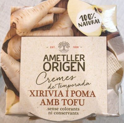 Crema de xirivia i poma amb tofu