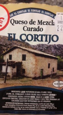 Queso de mezcla curado el cortijo front packaging