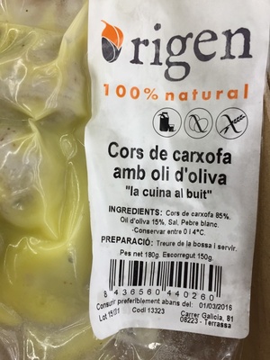 Cors de carxofa amb oli d'oliva