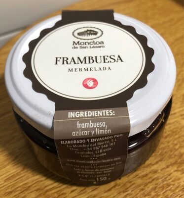 Mermelada de frambuesa front packaging