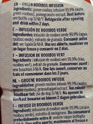 Green Rooibos ingredients label