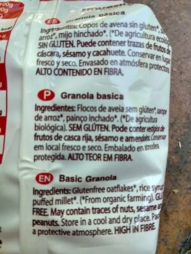 Unknown ingredients label