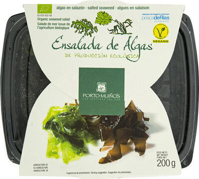 Ensalada de algas de producción ecológica tarrina front packaging