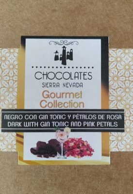 Chocolate negro con gin tonic y pétalos de rosa