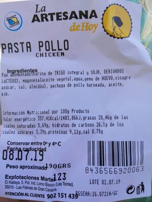 Pasta pollo front packaging