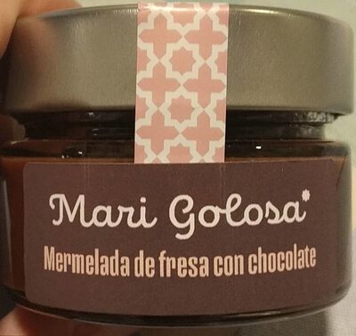 Mermelada de fresa con chocolate front packaging