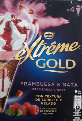 Extrême gold, frambuesa y nata