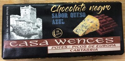 Chocolate negro sabor queso azul front packaging