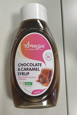 Chocolate & caramel syrup amazing foods front packaging
