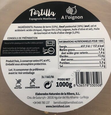 Tortilla espagnole moelleuse front packaging