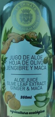 Jugo de aloe hoja de olivo jengibre y maca