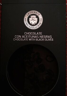 Chocolate con aceitunas negras front packaging
