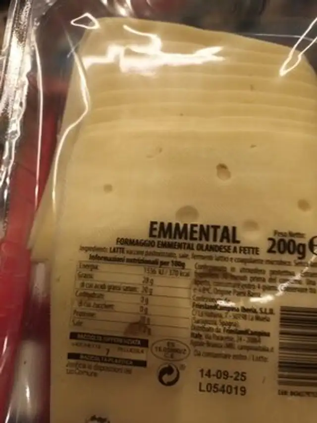 emmental ingredients label