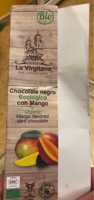Chocolate negro Ecologico con mango front packaging