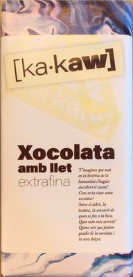 Xocolata amb llet extrafina Ka•kaw