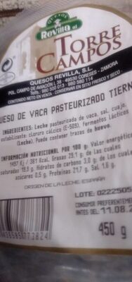 Queso Torre Campos front packaging