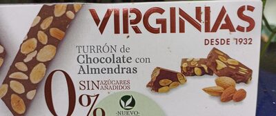 Virginias Turrón de chocolate con almendras sin azúcar