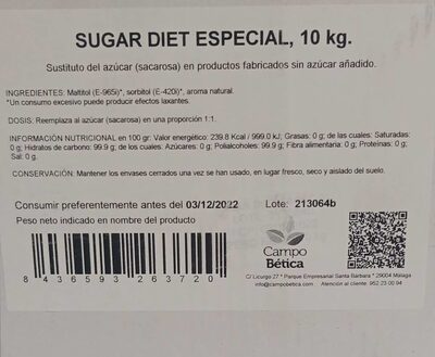 Sugar dieta especial