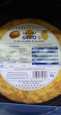 Tortilla patatas sin cebolla