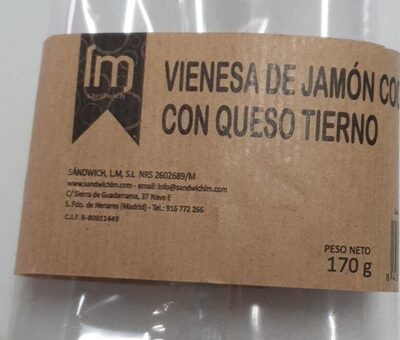 Vienesa de jamón cocido con queso tierno