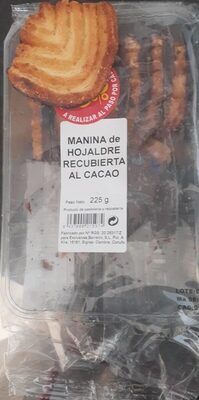 Manina de hojaldre recubierta al cacao
