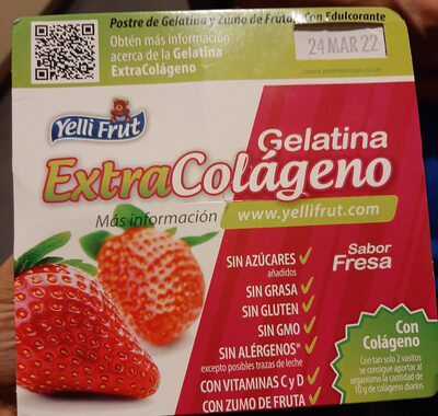 Gelatina extra colágeno sabor fresa