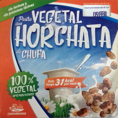 Postre vegetal con horchata de cufa
