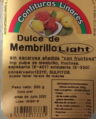 Dulce de membrillo light