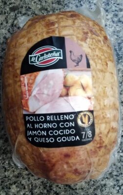 Pollo relleno al horno con jamón cocido y queso gouda