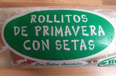 Rollitos de primavera con setas front packaging