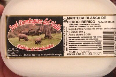 Manteca blanca de cerdo ibérico