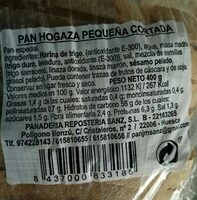 Pan hogaza pequeña cortada
