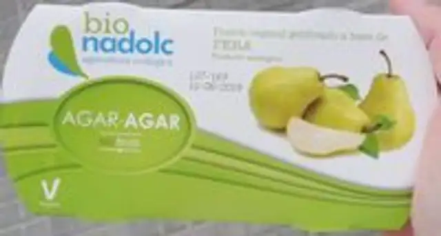 Postre vegetal gelificado a base de pera