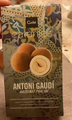 Catànies hazelnut praliné front packaging