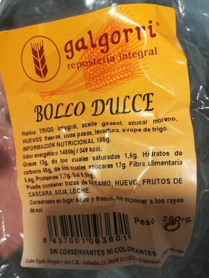 Bollo dulce front packaging