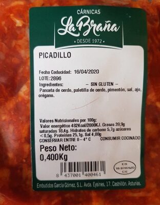 Picadillo de chorizo dulce