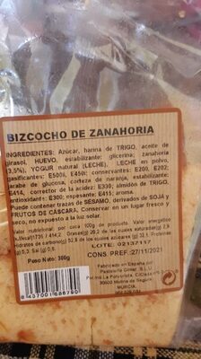 Bizcocho de Zanahoria front packaging
