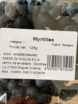 Myrtilles front packaging