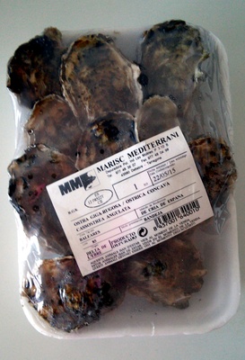 Ostra giga-rugosa/ ostrica concava cassostrea angulata front packaging