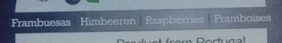 Framboises ingredients label