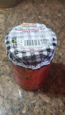 Pimientos asados en tiras rojos y verdes