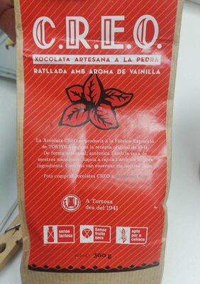 Xocolata artesana a la pedra ratllada amb aroma de vainilla