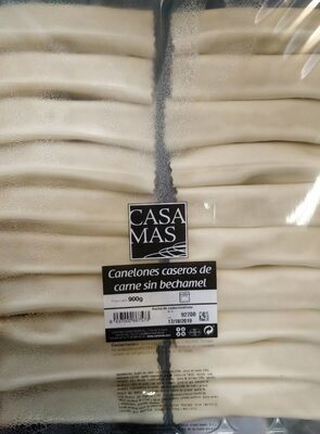 Canelones caseros de carne sin bechamel front packaging