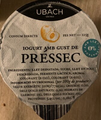 Yogur con sabor a melocoton