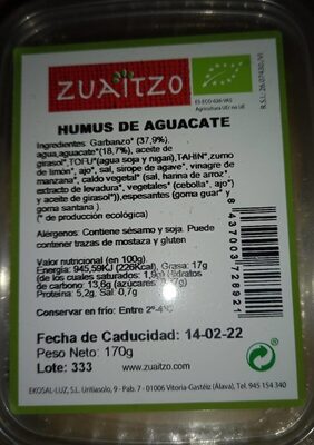 Humus de aguacate