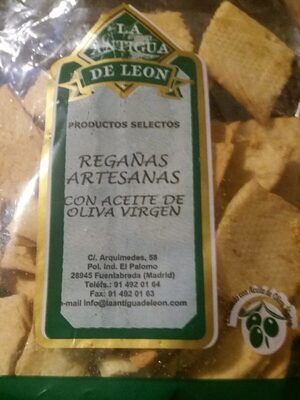 Regañas artesanas con aceite de oliva front packaging