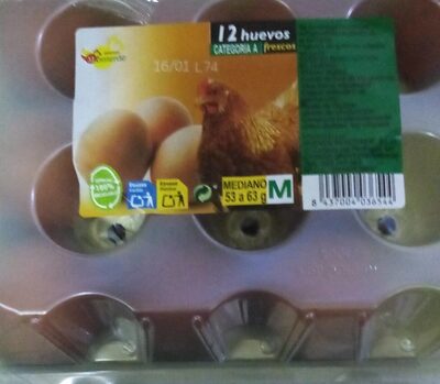 Huevos medianos front packaging