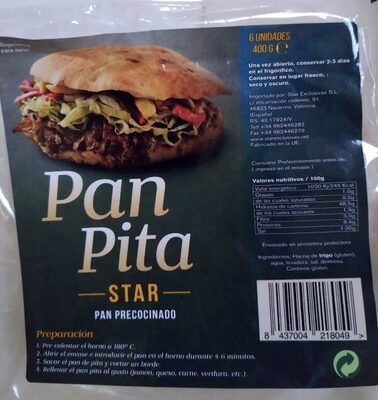 Pan pita front packaging