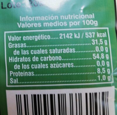 Mini rosquilletas de pimentón nutrition facts table
