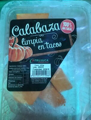 Calabaza limpia en tacos front packaging